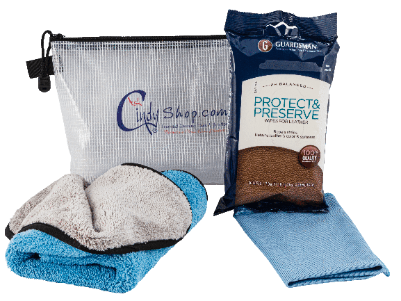 cleaning kit with towels and mesh pouch; ask cindy shop