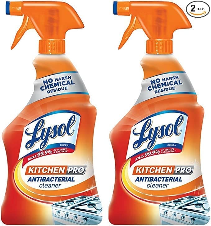 Two orange spray bottles of Lysol: ask cindy shop