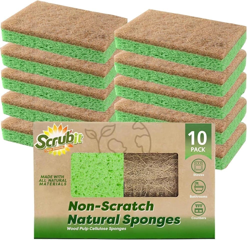 Pack of non-scratch natural sponges.